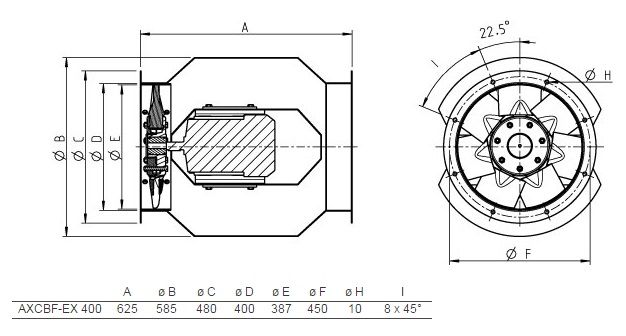 Изображение для товара Systemair AXCBF-EX 400-7/22°-2