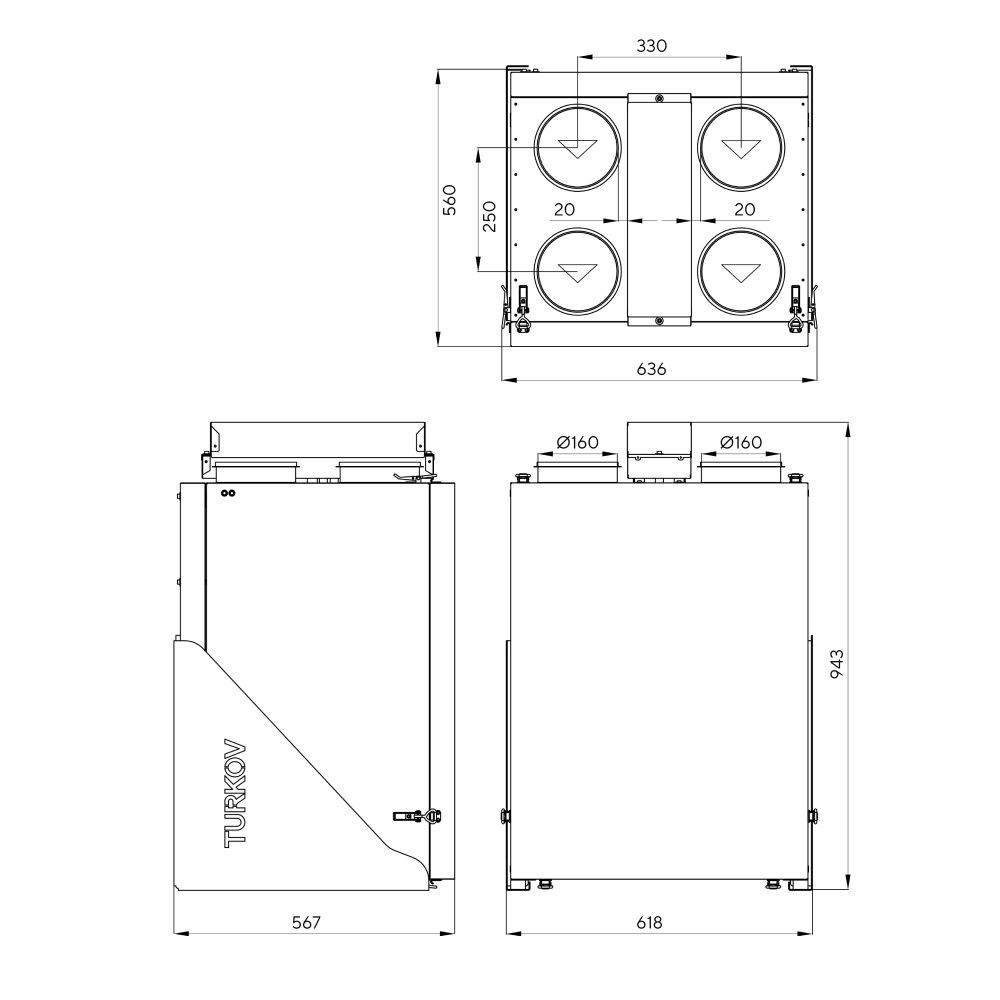 Приточно-вытяжная установка Turkov Zenit Standart V 370 E