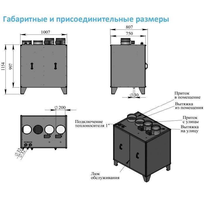 Приточно-вытяжная установка с рекуператором Breezart 1000FC Aqua RP VB