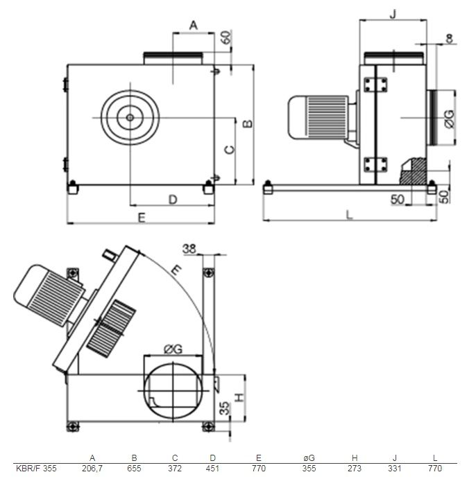 Изображение для товара Systemair KBR/F 355D2/K IE2