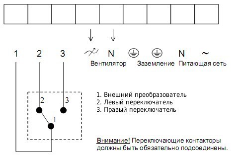 Схема подключения регулятора Systemair REU 5 SPEED CONTROL