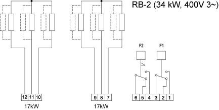 Схема подключения канального нагревателя Systemair RB 60-30/34-2