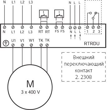Схема подключения регулятора скорости Systemair RTRDU