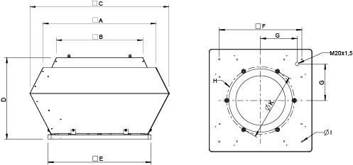 Размеры вентилятора Systemair DVCI 355-P